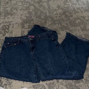 Edikted Dark Blue Low Rise Jeans